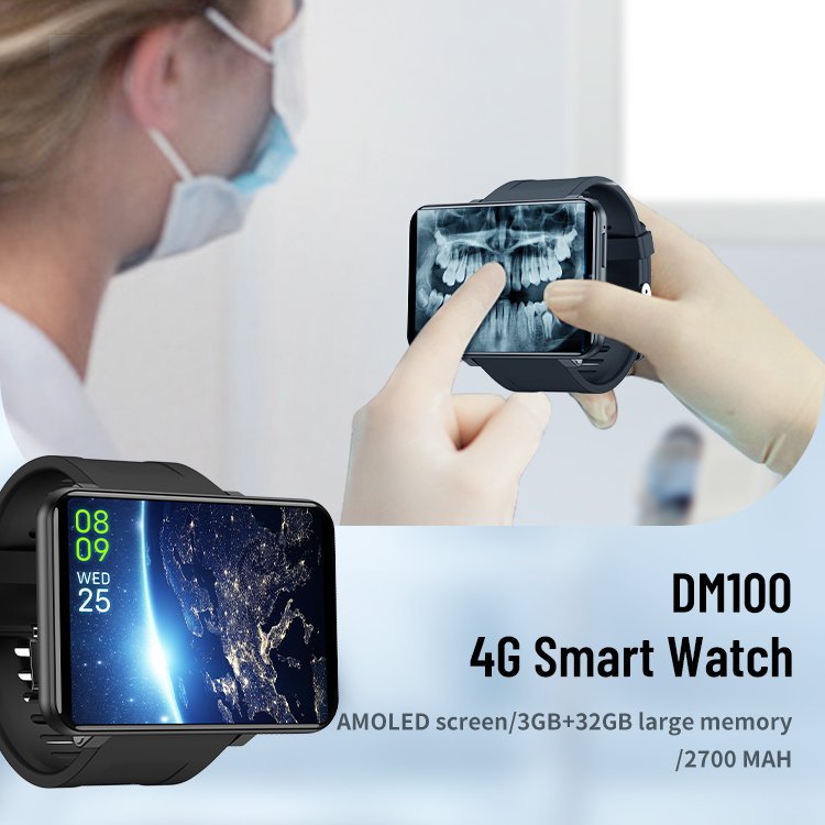 2.86 Inch Screen OEM Reloj Inteligente Dm100 4G Smart Watch Android with sim card 5Mp Camera 2880mAh Battery Smartwatch For Men
